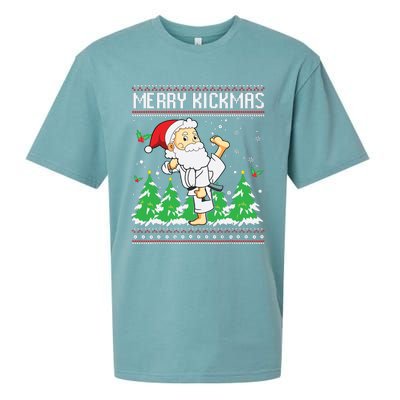 Merry Kickmas Karate Jiu Jitsu Martial Arts Christmas Sueded Cloud Jersey T-Shirt