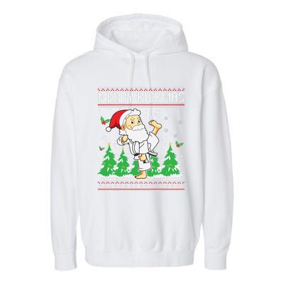 Merry Kickmas Karate Jiu Jitsu Martial Arts Christmas Garment-Dyed Fleece Hoodie