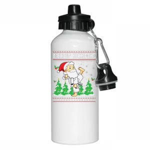 Merry Kickmas Karate Jiu Jitsu Martial Arts Christmas Aluminum Water Bottle