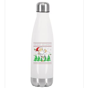 Merry Kickmas Karate Jiu Jitsu Martial Arts Christmas Stainless Steel Insulated Water Bottle