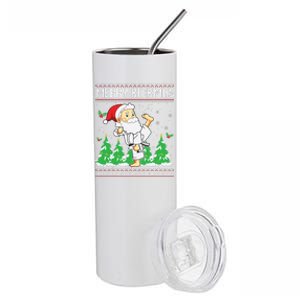 Merry Kickmas Karate Jiu Jitsu Martial Arts Christmas Stainless Steel Tumbler