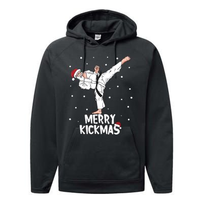 Merry Kickmas Karate Santa Claus Martial Arts Christmas Performance Fleece Hoodie