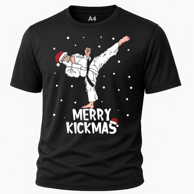 Merry Kickmas Karate Santa Claus Martial Arts Christmas Cooling Performance Crew T-Shirt