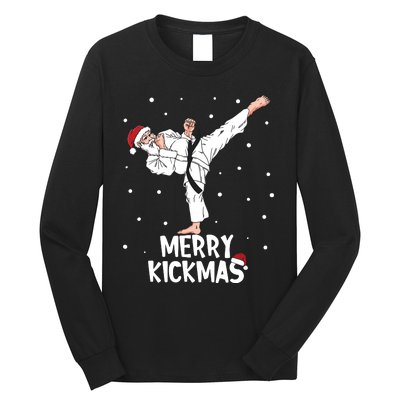 Merry Kickmas Karate Santa Claus Martial Arts Christmas Long Sleeve Shirt