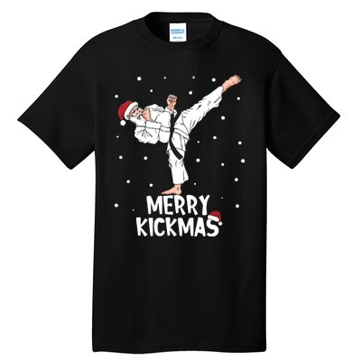 Merry Kickmas Karate Santa Claus Martial Arts Christmas Tall T-Shirt