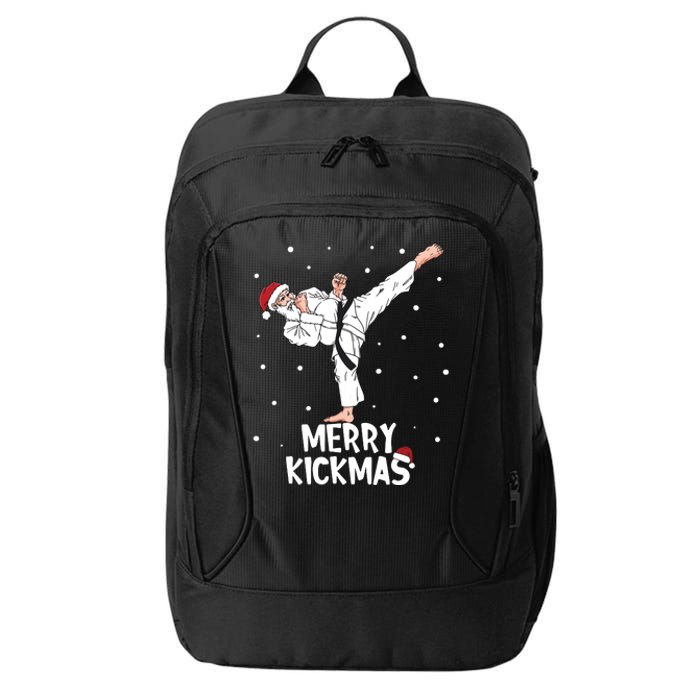 Merry Kickmas Karate Santa Claus Martial Arts Christmas City Backpack