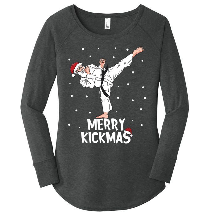 Merry Kickmas Karate Santa Claus Martial Arts Christmas Women's Perfect Tri Tunic Long Sleeve Shirt