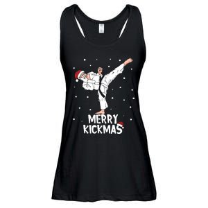 Merry Kickmas Karate Santa Claus Martial Arts Christmas Ladies Essential Flowy Tank