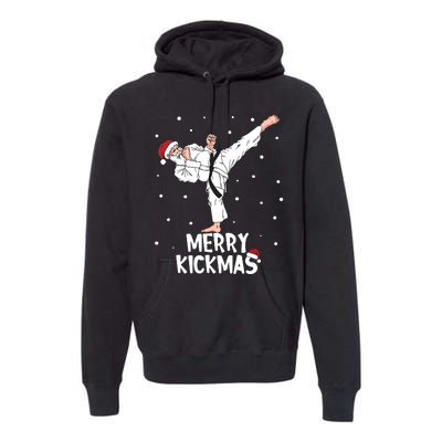 Merry Kickmas Karate Santa Claus Martial Arts Christmas Premium Hoodie