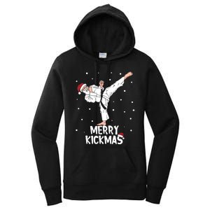 Merry Kickmas Karate Santa Claus Martial Arts Christmas Women's Pullover Hoodie