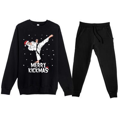 Merry Kickmas Karate Santa Claus Martial Arts Christmas Premium Crewneck Sweatsuit Set