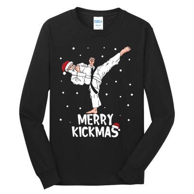 Merry Kickmas Karate Santa Claus Martial Arts Christmas Tall Long Sleeve T-Shirt