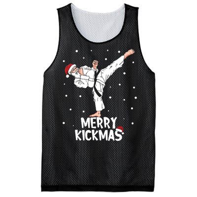 Merry Kickmas Karate Santa Claus Martial Arts Christmas Mesh Reversible Basketball Jersey Tank