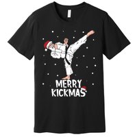 Merry Kickmas Karate Santa Claus Martial Arts Christmas Premium T-Shirt