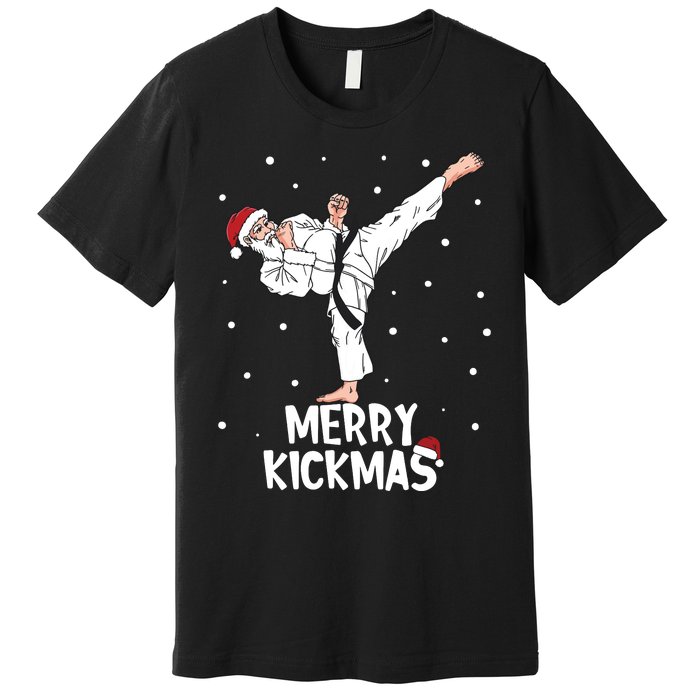 Merry Kickmas Karate Santa Claus Martial Arts Christmas Premium T-Shirt