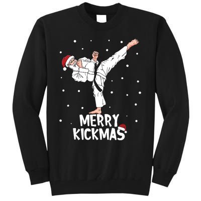 Merry Kickmas Karate Santa Claus Martial Arts Christmas Tall Sweatshirt