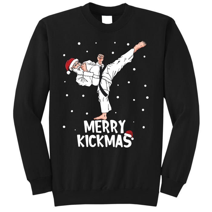 Merry Kickmas Karate Santa Claus Martial Arts Christmas Tall Sweatshirt