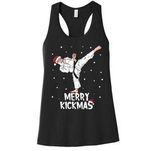 Merry Kickmas Karate Santa Claus Martial Arts Christmas Women's Racerback Tank