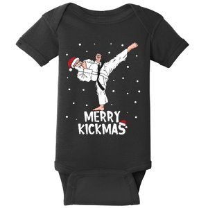 Merry Kickmas Karate Santa Claus Martial Arts Christmas Baby Bodysuit