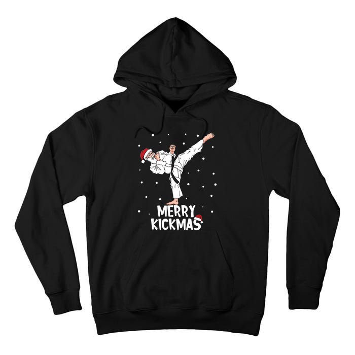 Merry Kickmas Karate Santa Claus Martial Arts Christmas Tall Hoodie