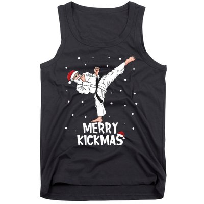 Merry Kickmas Karate Santa Claus Martial Arts Christmas Tank Top