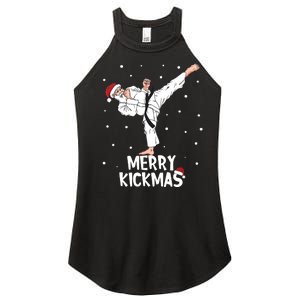 Merry Kickmas Karate Santa Claus Martial Arts Christmas Women's Perfect Tri Rocker Tank