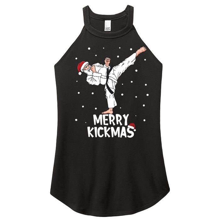 Merry Kickmas Karate Santa Claus Martial Arts Christmas Women's Perfect Tri Rocker Tank