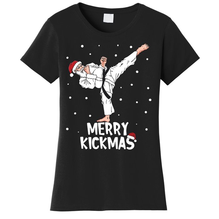 Merry Kickmas Karate Santa Claus Martial Arts Christmas Women's T-Shirt