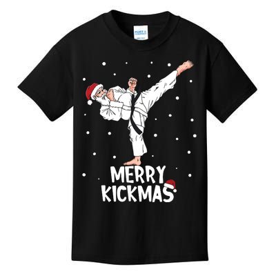 Merry Kickmas Karate Santa Claus Martial Arts Christmas Kids T-Shirt