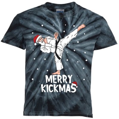 Merry Kickmas Karate Santa Claus Martial Arts Christmas Kids Tie-Dye T-Shirt