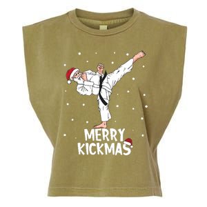 Merry Kickmas Karate Santa Claus Martial Arts Christmas Garment-Dyed Women's Muscle Tee