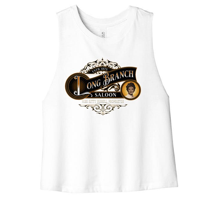 Miss KittyS Long Branch Saloon Classic Tv Western Women's Racerback Cropped Tank