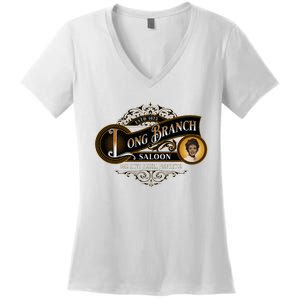 Miss KittyS Long Branch Saloon Classic Tv Western Women's V-Neck T-Shirt