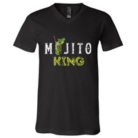 Mojito King Love Mojitos Drink Bartender Gifts V-Neck T-Shirt