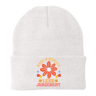 More Kindness Less Judgement Motivational Empathic Humanity Knit Cap Winter Beanie