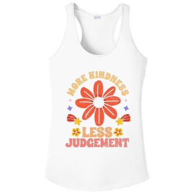 More Kindness Less Judgement Motivational Empathic Humanity Ladies PosiCharge Competitor Racerback Tank