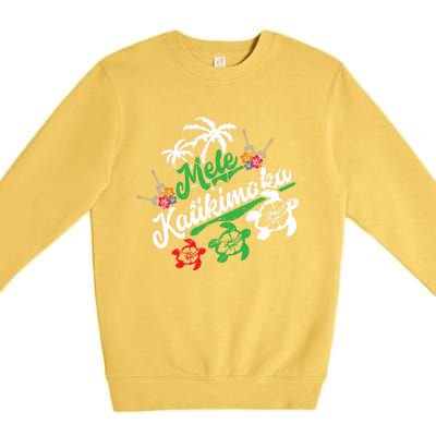 Mele Kalikimaka Long Sleeve Fun Merry Christmas Long Sleeve Premium Crewneck Sweatshirt