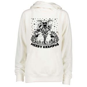 Merry Krampus Womens Funnel Neck Pullover Hood