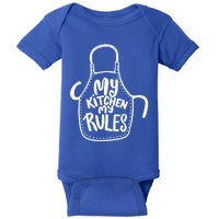 My Kitchen My Rules Design Funny Cooking Mom Dad Chefs Great Gift Baby Bodysuit