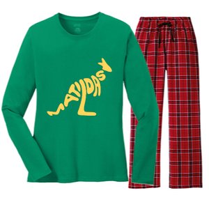 Matildas Kangaroo Women's Long Sleeve Flannel Pajama Set 