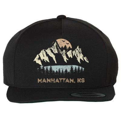 Manhattan Kansas Mountain Sunset Sunrise Ks Wool Snapback Cap