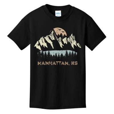 Manhattan Kansas Mountain Sunset Sunrise Ks Kids T-Shirt