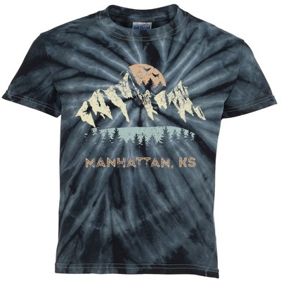 Manhattan Kansas Mountain Sunset Sunrise Ks Kids Tie-Dye T-Shirt