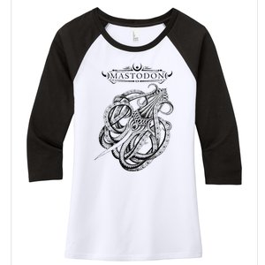 Mastodon – Kraken Women's Tri-Blend 3/4-Sleeve Raglan Shirt