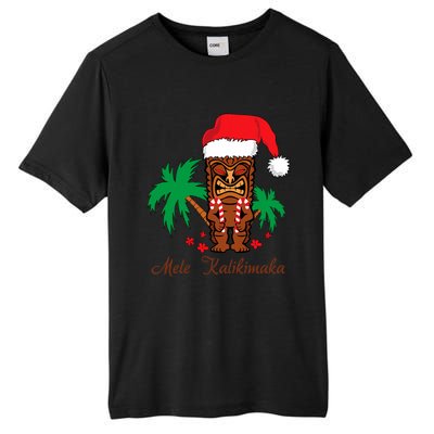 Mele Kalikimaka Merry Christmas Hawaiian Tiki Tall Fusion ChromaSoft Performance T-Shirt