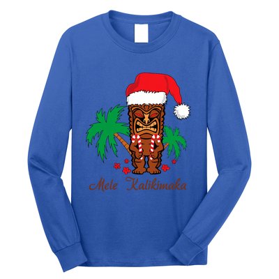 Mele Kalikimaka Merry Christmas Hawaiian Tiki Long Sleeve Shirt