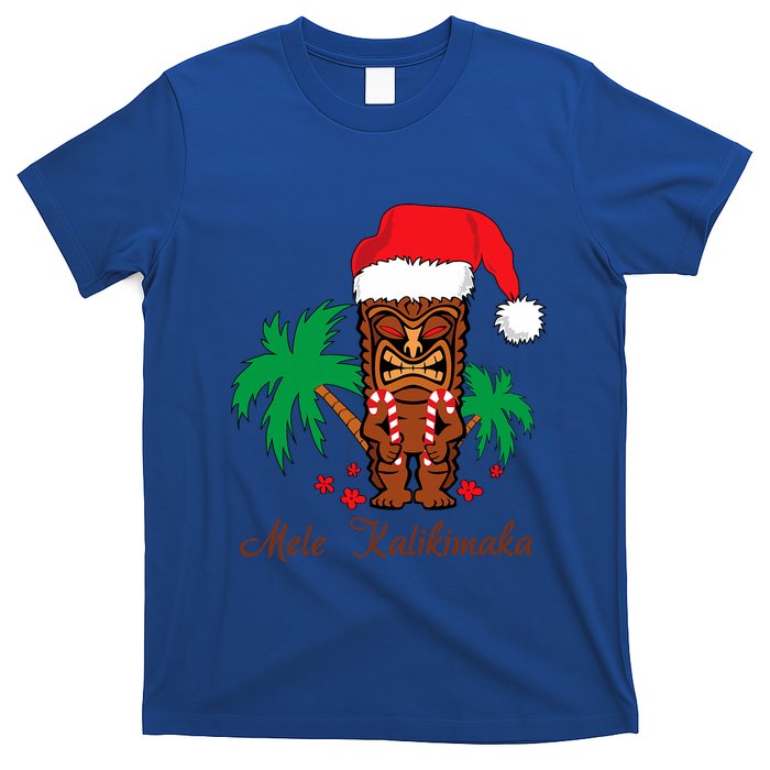 Mele Kalikimaka Merry Christmas Hawaiian Tiki T-Shirt