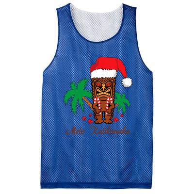 Mele Kalikimaka Merry Christmas Hawaiian Tiki Mesh Reversible Basketball Jersey Tank