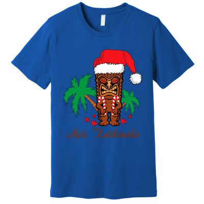 Mele Kalikimaka Merry Christmas Hawaiian Tiki Premium T-Shirt