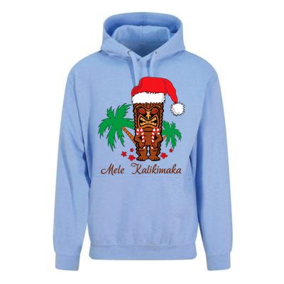 Mele Kalikimaka Merry Christmas Hawaiian Tiki Unisex Surf Hoodie